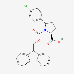 molecular formula C26H22ClNO4 B2829204 (2S,5S)-5-(4-Chlorophenyl)-1-(9H-fluoren-9-ylmethoxycarbonyl)pyrrolidine-2-carboxylic acid CAS No. 2137034-20-7