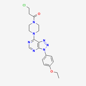 molecular formula C19H22ClN7O2 B2829206 3-chloro-1-(4-(3-(4-ethoxyphenyl)-3H-[1,2,3]triazolo[4,5-d]pyrimidin-7-yl)piperazin-1-yl)propan-1-one CAS No. 920376-56-3