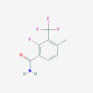 molecular formula C9H7F4NO B2829212 2-氟-4-甲基-3-(三氟甲基)苯甲酰胺 CAS No. 1824271-11-5