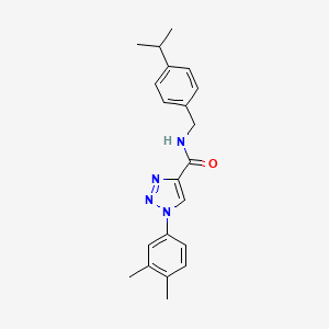 molecular formula C21H24N4O B2829215 1-(3,4-dimethylphenyl)-N-[4-(propan-2-yl)benzyl]-1H-1,2,3-triazole-4-carboxamide CAS No. 1326839-66-0