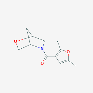 molecular formula C12H15NO3 B2829222 2-Oxa-5-azabicyclo[2.2.1]heptan-5-yl(2,5-dimethylfuran-3-yl)methanone CAS No. 2034611-32-8