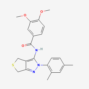 molecular formula C22H23N3O3S B2829229 N-(2-(2,4-dimethylphenyl)-4,6-dihydro-2H-thieno[3,4-c]pyrazol-3-yl)-3,4-dimethoxybenzamide CAS No. 361172-28-3