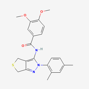 molecular formula C22H23N3O3S B2829229 N-(2-(2,4-二甲基苯基)-4,6-二氢-2H-噻吩[3,4-c]嘧啶-3-基)-3,4-二甲氧基苯甲酰胺 CAS No. 361172-28-3