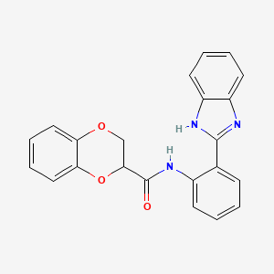 molecular formula C22H17N3O3 B2829232 N-[2-(1H-苯并咪唑-2-基)苯基]-2,3-二氢-1,4-苯并二氧杂环己烷-3-甲酰胺 CAS No. 681169-57-3