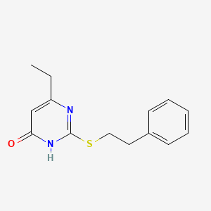 molecular formula C14H16N2OS B2829240 6-乙基-2-(苯乙硫基)嘧啶-4(3H)-酮 CAS No. 899743-94-3