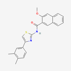 molecular formula C23H20N2O2S B2829243 N-[4-(3,4-dimethylphenyl)-1,3-thiazol-2-yl]-3-methoxynaphthalene-2-carboxamide CAS No. 313237-25-1