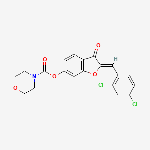 molecular formula C20H15Cl2NO5 B2829246 (Z)-2-(2,4-dichlorobenzylidene)-3-oxo-2,3-dihydrobenzofuran-6-yl morpholine-4-carboxylate CAS No. 844455-77-2