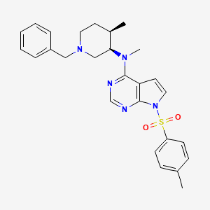 molecular formula C27H31N5O2S B2829249 N-((3R,4R)-1-苄基-4-甲基哌啶-3-基)-N-甲基-7-对甲苯磺酰基-7H-吡咯并[2,3-d]吡嘧啶-4-胺 CAS No. 923036-30-0