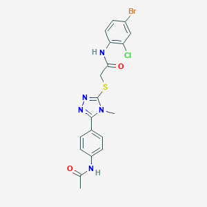 2-({5-[4-(acetylamino)phenyl]-4-methyl-4H-1,2,4-triazol-3-yl}sulfanyl)-N-(4-bromo-2-chlorophenyl)acetamide