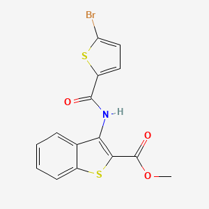 molecular formula C15H10BrNO3S2 B2829258 Methyl 3-(5-bromothiophene-2-carboxamido)benzo[b]thiophene-2-carboxylate CAS No. 477534-72-8