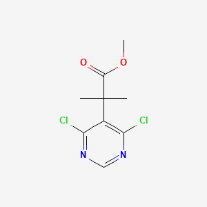 molecular formula C9H10Cl2N2O2 B2829261 甲酸甲酯 2-(4,6-二氯嘧啶-5-基)-2-甲基丙酸酯 CAS No. 2193067-65-9