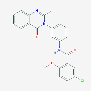 molecular formula C23H18ClN3O3 B2829262 5-chloro-2-methoxy-N-(3-(2-methyl-4-oxoquinazolin-3(4H)-yl)phenyl)benzamide CAS No. 898420-59-2