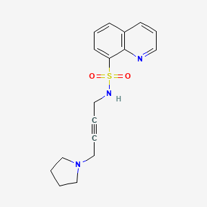 molecular formula C17H19N3O2S B2829265 N-(4-(pyrrolidin-1-yl)but-2-yn-1-yl)quinoline-8-sulfonamide CAS No. 1396568-09-4