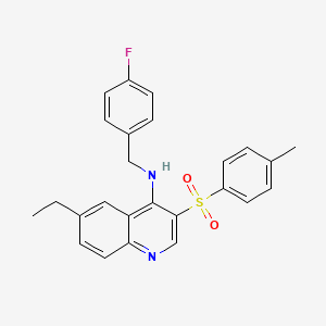 molecular formula C25H23FN2O2S B2829273 6-ethyl-N-(4-fluorobenzyl)-3-tosylquinolin-4-amine CAS No. 895647-02-6