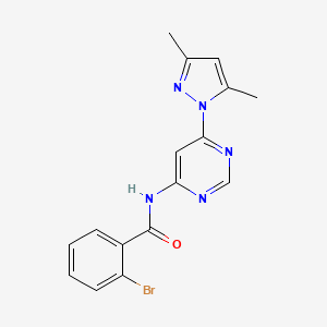 molecular formula C16H14BrN5O B2829277 2-bromo-N-(6-(3,5-dimethyl-1H-pyrazol-1-yl)pyrimidin-4-yl)benzamide CAS No. 1797072-69-5