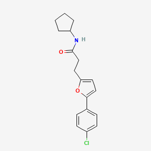 molecular formula C18H20ClNO2 B2829279 3-(5-(4-氯苯基)呋喃-2-基)-N-环戊基丙酰胺 CAS No. 941897-90-1