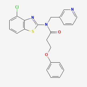 molecular formula C22H18ClN3O2S B2829280 N-(4-chlorobenzo[d]thiazol-2-yl)-3-phenoxy-N-(pyridin-3-ylmethyl)propanamide CAS No. 895016-40-7