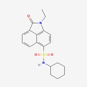 molecular formula C19H22N2O3S B2829281 N-cyclohexyl-1-ethyl-2-oxo-1,2-dihydrobenzo[cd]indole-6-sulfonamide CAS No. 438488-95-0