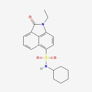 molecular formula C19H22N2O3S B2829281 N-cyclohexyl-1-ethyl-2-oxo-1,2-dihydrobenzo[cd]indole-6-sulfonamide 