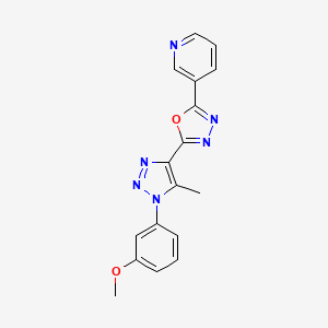 molecular formula C17H14N6O2 B2829282 3-{5-[1-(3-methoxyphenyl)-5-methyl-1H-1,2,3-triazol-4-yl]-1,3,4-oxadiazol-2-yl}pyridine CAS No. 1081120-69-5