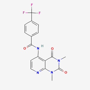 molecular formula C17H13F3N4O3 B2829285 N-(1,3-dimethyl-2,4-dioxo-1,2,3,4-tetrahydropyrido[2,3-d]pyrimidin-5-yl)-4-(trifluoromethyl)benzamide CAS No. 941953-12-4