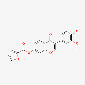 molecular formula C22H16O7 B2829291 3-(3,4-二甲氧基苯基)-4-氧代-4H-香豆素-7-基 呋喃-2-羧酸酯 CAS No. 858762-85-3
