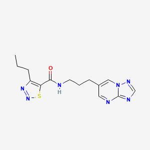 molecular formula C14H17N7OS B2829295 N-(3-([1,2,4]三唑并[1,5-a]嘧啶-6-基)丙基)-4-丙基-1,2,3-噻二唑-5-羧酰胺 CAS No. 2034227-40-0