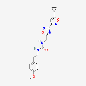 molecular formula C19H21N5O4 B2829296 1-((3-(5-环丙基异噁唑-3-基)-1,2,4-噁二唑-5-基)甲基)-3-(4-甲氧基苯乙基)脲 CAS No. 1903044-77-8