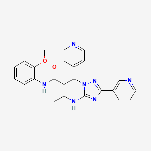 molecular formula C24H21N7O2 B2829299 N-(2-methoxyphenyl)-5-methyl-2-(pyridin-3-yl)-7-(pyridin-4-yl)-4,7-dihydro-[1,2,4]triazolo[1,5-a]pyrimidine-6-carboxamide CAS No. 540504-50-5