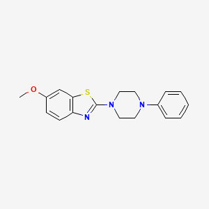 molecular formula C18H19N3OS B2829308 6-Methoxy-2-(4-phenylpiperazin-1-yl)-1,3-benzothiazole CAS No. 863000-98-0