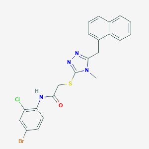 N-(4-bromo-2-chlorophenyl)-2-{[4-methyl-5-(naphthalen-1-ylmethyl)-4H-1,2,4-triazol-3-yl]sulfanyl}acetamide