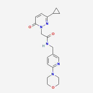 molecular formula C19H23N5O3 B2829313 2-(3-cyclopropyl-6-oxopyridazin-1(6H)-yl)-N-((6-morpholinopyridin-3-yl)methyl)acetamide CAS No. 2034468-51-2