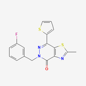 molecular formula C17H12FN3OS2 B2829320 5-(3-fluorobenzyl)-2-methyl-7-(thiophen-2-yl)thiazolo[4,5-d]pyridazin-4(5H)-one CAS No. 941927-82-8