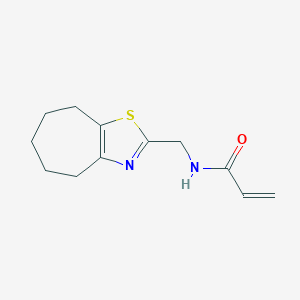 molecular formula C12H16N2OS B2829322 N-(5,6,7,8-Tetrahydro-4H-cyclohepta[d][1,3]thiazol-2-ylmethyl)prop-2-enamide CAS No. 2305536-71-2