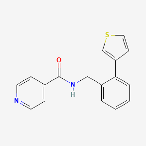 molecular formula C17H14N2OS B2829323 N-(2-(噻吩-3-基)苄基)异吡啶甲酰胺 CAS No. 1797085-77-8
