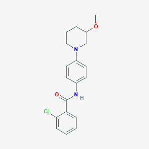 molecular formula C19H21ClN2O2 B2829334 2-chloro-N-(4-(3-methoxypiperidin-1-yl)phenyl)benzamide CAS No. 1797318-65-0