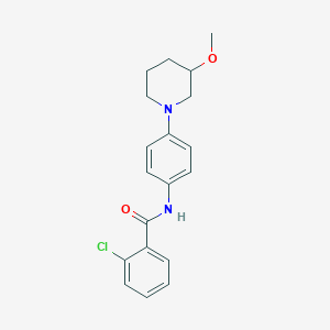 molecular formula C19H21ClN2O2 B2829334 2-氯-N-(4-(3-甲氧基哌啶-1-基)苯基)苯甲酰胺 CAS No. 1797318-65-0