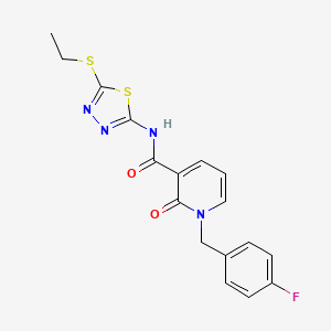 molecular formula C17H15FN4O2S2 B2829343 N-(5-(乙硫基)-1,3,4-噻二唑-2-基)-1-(4-氟苯甲基)-2-氧代-1,2-二氢吡啶-3-羧酰胺 CAS No. 933238-96-1