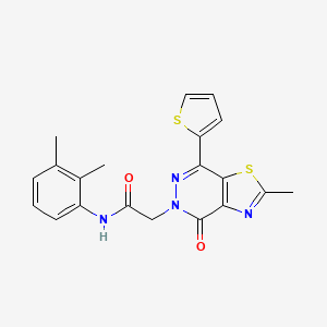 molecular formula C20H18N4O2S2 B2829345 N-(2,3-dimethylphenyl)-2-(2-methyl-4-oxo-7-(thiophen-2-yl)thiazolo[4,5-d]pyridazin-5(4H)-yl)acetamide CAS No. 942004-45-7
