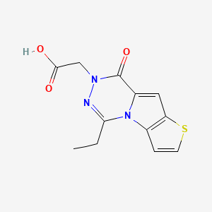 molecular formula C12H11N3O3S B2829346 (5-ethyl-8-oxothieno[2',3':4,5]pyrrolo[1,2-d][1,2,4]triazin-7(8H)-yl)acetic acid CAS No. 903165-23-1