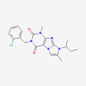 molecular formula C20H22ClN5O2 B2829351 8-(sec-butyl)-3-(2-chlorobenzyl)-1,7-dimethyl-1H-imidazo[2,1-f]purine-2,4(3H,8H)-dione CAS No. 919041-51-3