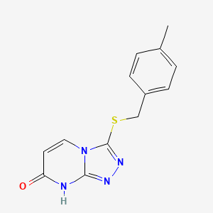 molecular formula C13H12N4OS B2829357 3-((4-methylbenzyl)thio)-[1,2,4]triazolo[4,3-a]pyrimidin-7(8H)-one CAS No. 877638-48-7