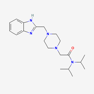 molecular formula C20H31N5O B2829371 2-(4-((1H-benzo[d]imidazol-2-yl)methyl)piperazin-1-yl)-N,N-diisopropylacetamide CAS No. 1171856-10-2