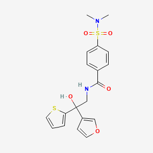molecular formula C19H20N2O5S2 B2829376 4-(N,N-dimethylsulfamoyl)-N-(2-(furan-3-yl)-2-hydroxy-2-(thiophen-2-yl)ethyl)benzamide CAS No. 2034265-46-6