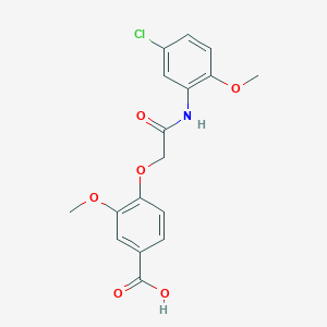 molecular formula C17H16ClNO6 B2829379 4-{[(5-氯-2-甲氧基苯基)羰基]甲氧基}-3-甲氧基苯甲酸 CAS No. 522624-53-9
