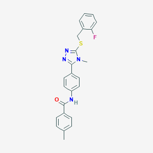 N-(4-{5-[(2-fluorobenzyl)sulfanyl]-4-methyl-4H-1,2,4-triazol-3-yl}phenyl)-4-methylbenzamide