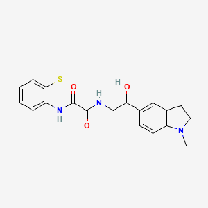 molecular formula C20H23N3O3S B2829384 N1-(2-hydroxy-2-(1-methylindolin-5-yl)ethyl)-N2-(2-(methylthio)phenyl)oxalamide CAS No. 1705389-51-0
