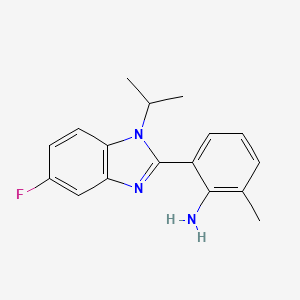 6-[5-fluoro-1-(propan-2-yl)-2,3-dihydro-1H-1,3-benzodiazol-2-ylidene]-2-methylcyclohexa-2,4-dien-1-imine