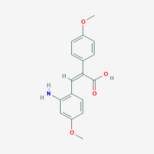molecular formula C17H17NO4 B2829392 (Z)-3-(2-Amino-4-methoxyphenyl)-2-(4-methoxyphenyl)prop-2-enoic acid CAS No. 2415642-05-4