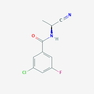 molecular formula C10H8ClFN2O B2829394 3-chloro-N-[(1S)-1-cyanoethyl]-5-fluorobenzamide CAS No. 2093471-89-5